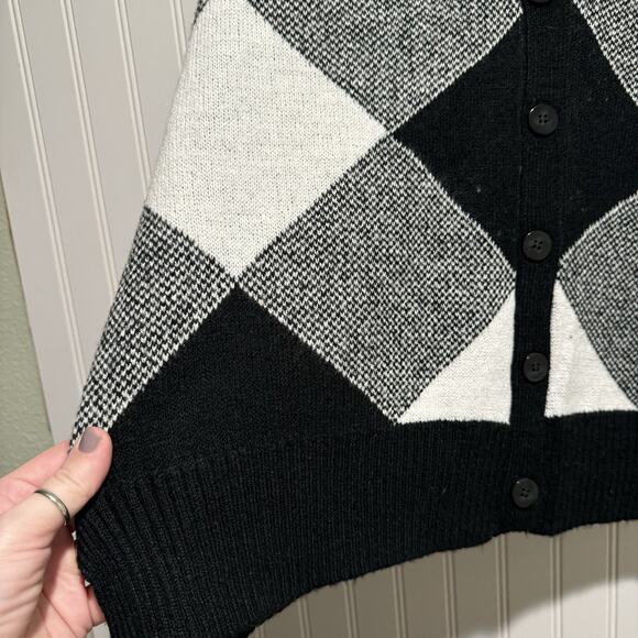Lane Bryant Black White Plaid Cardigan Sweater NEW 14/16 - Picture 3 of 7